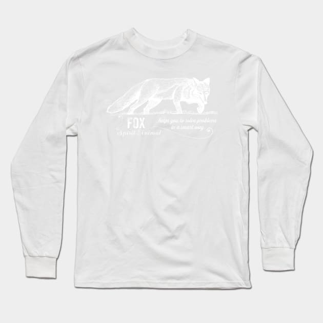 Spirit animal - Fox - white Long Sleeve T-Shirt by mnutz